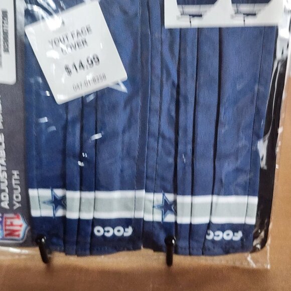 Foco NFL Dallas Cowboys Adjustable Poly Cotton Youth Mask 2pk Different Patterns - Picture 8 of 16
